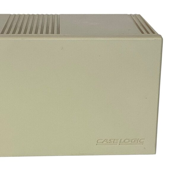 Vintage 1999 Case Logic 30 CD Storage Cabinet Rack Holder W Door Almond Plastic - Picture 3 of 7